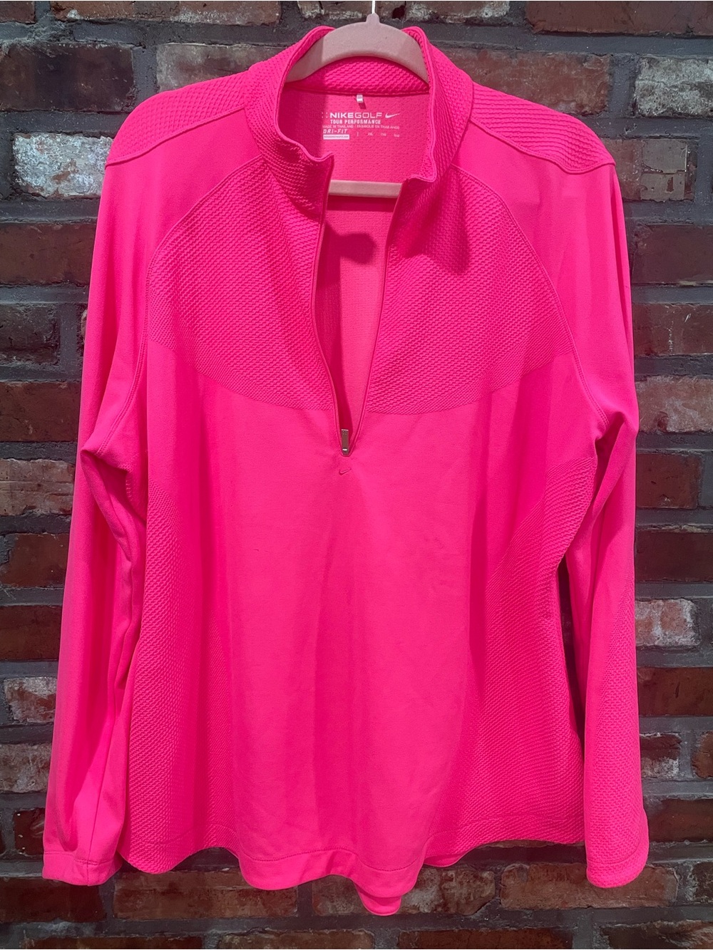 Nike Women's Hot Pink Long-Sleeve Quarter-Zip Top